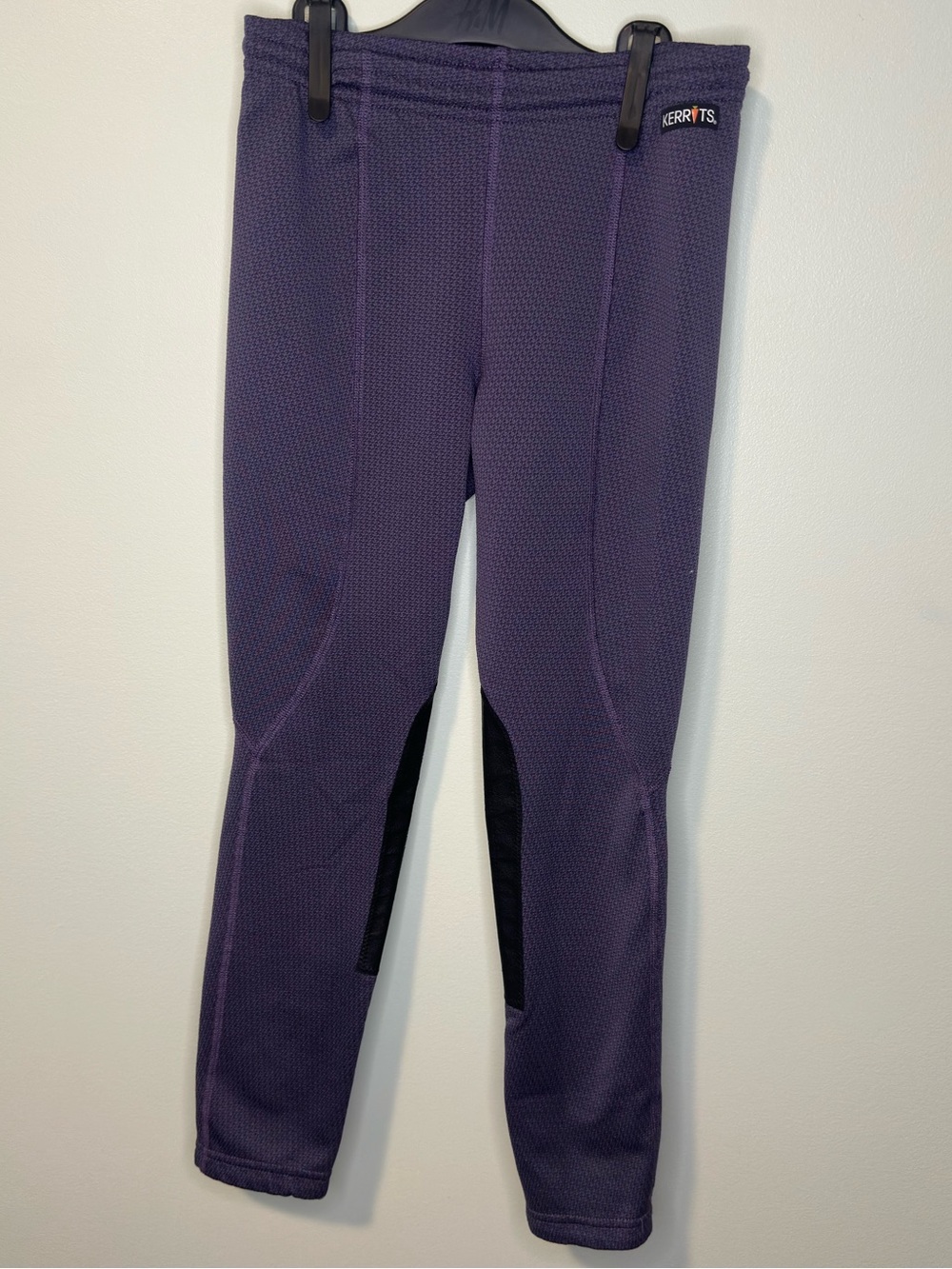 Kerrits Kids Fleece Lite II Knee Patch Riding Tights Equestrian Purple Grey